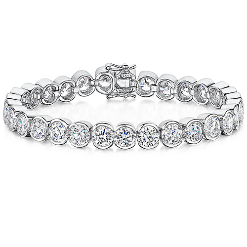 Sterling Silver Rubover 20 Carat Cubic Zirconia Bracelet-JOOLS by Jenny Brown