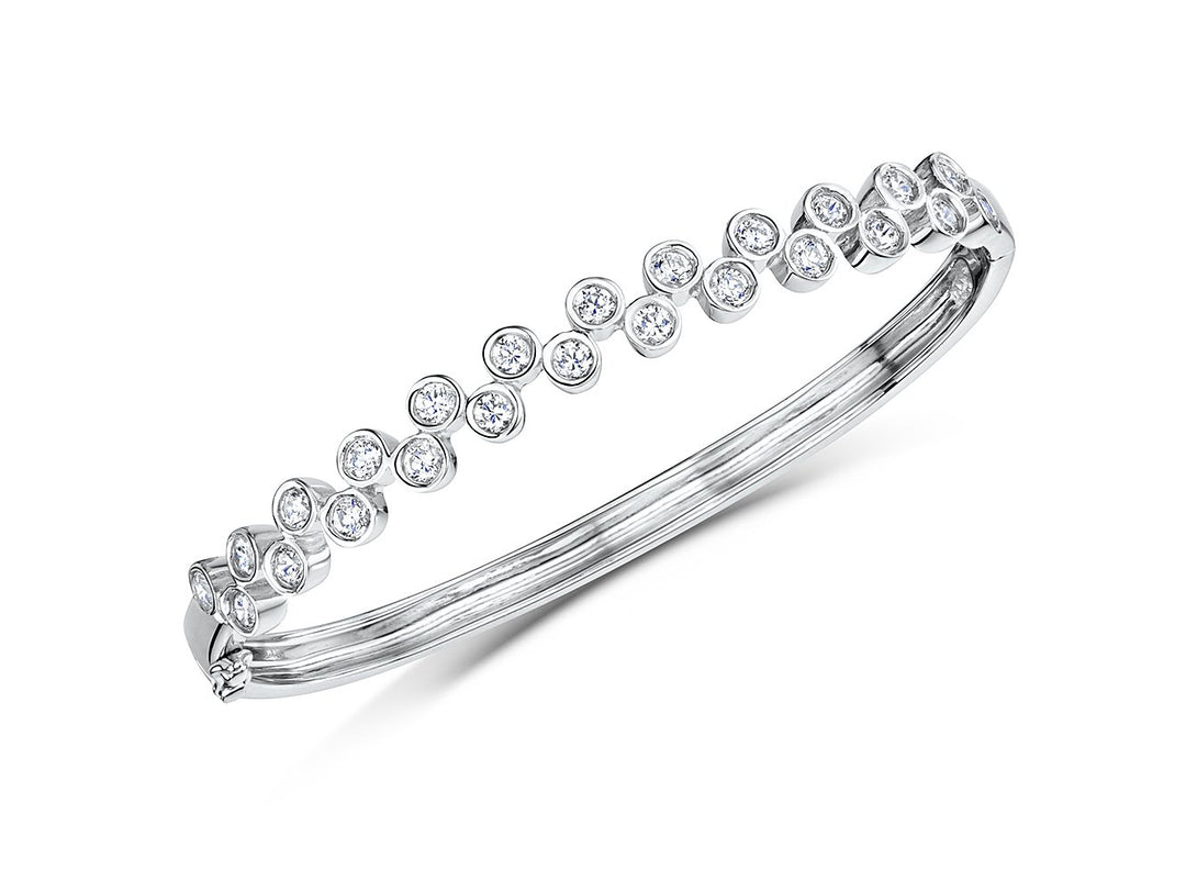 Sterling Silver Raindance Bracelet Set With Alternating Cubic Zirconia StonesBracelets - JOOLS By Jenny Brown