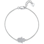 Load image into Gallery viewer, Sterling Silver and Cubic Zirconia Hamsa Hand  Bracelet-JOOLS by Jenny Brown
