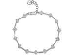 Load image into Gallery viewer, Sterling Silver Bracelet Featuring Silver Bars With 14 Brilliant Cut CZ Stones - JOOLS By Jenny Brown
