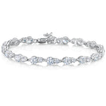 Load image into Gallery viewer, Sterling Silver Cubic Zirconia Two Stone Bracelet
