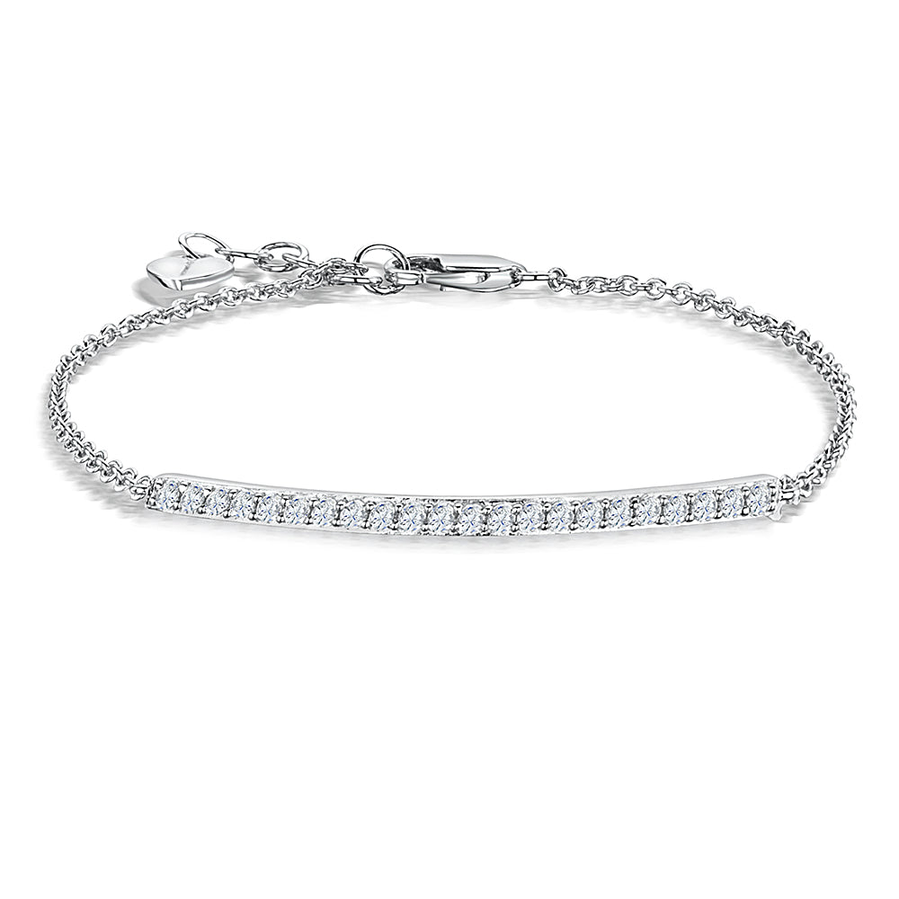 Sterling Silver Chain  Cubic Zirconia Panel Bracelet JOOLS by Jenny Brown