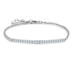 Load image into Gallery viewer, Sterling Silver Chain  Cubic Zirconia Panel Bracelet JOOLS by Jenny Brown
