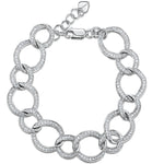 Load image into Gallery viewer, Sterling Silver And Cubic Zirconia Encrusted Circle Link Bracelet JOOLS by Jenny Brown
