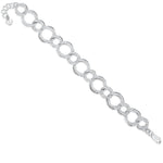 Load image into Gallery viewer, Sterling Silver And Cubic Zirconia Encrusted Circle Link Bracelet JOOLS by Jenny Brown
