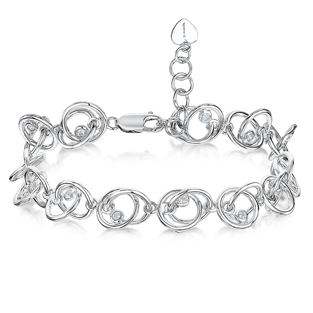 Sterling Silver Multi Circle And Cubic Zirconia Bracelet JOOLS by Jenny Brown