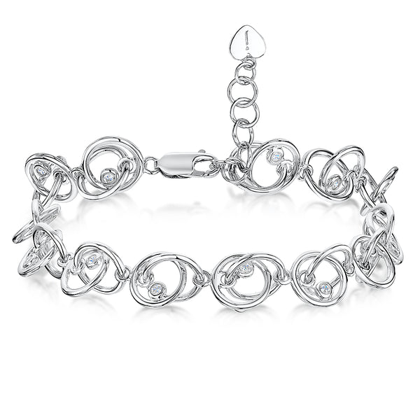 Sterling Silver Multi Circle And Cubic Zirconia Bracelet JOOLS by Jenny Brown