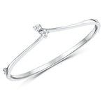 Load image into Gallery viewer, Sterling Silver And Double Crossover Cubic Zirconia Bangle JOOLS by Jenny Brown
