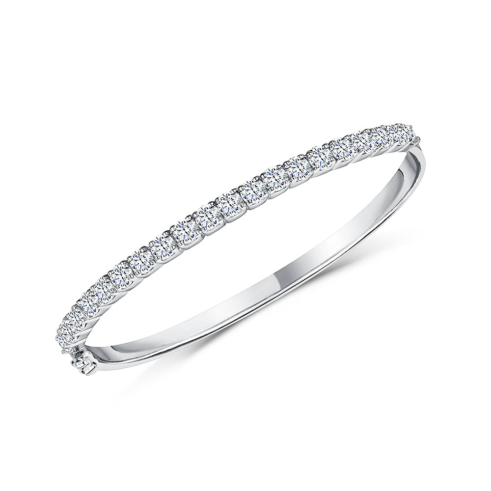 Sterling Silver Pave Bangle Set With Quarter Carat  White Cubic Zirconia Stones JOOLS  by Jenny Brown