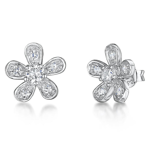 Small Sterling Silver Flower Stud Earring - JOOLS By Jenny Brown