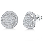 Load image into Gallery viewer, Sterling Silver Curved Pave Set Earrings
