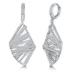 Load image into Gallery viewer, Sterling Silver Drop Earrings With An Elaborate Lattice Style Drop Encrusted With Cubic Zirconias -JOOLS by Jenny Brown
