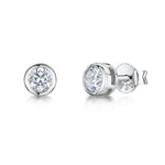 Load image into Gallery viewer, Sterling Silver Rub Over Solitaire Stud Earrings - JOOLS By Jenny Brown

