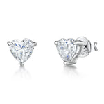Load image into Gallery viewer, Sterling Silver Heart Solitaire  Stud Cubic Zirconia  Earrings- JOOLS by Jenny Brown
