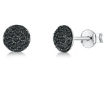Load image into Gallery viewer, Sterling Silver Round Pave Set Stud Earring Set With With Black Cubic Zirconia Stones JOOLS by Jenny Brown
