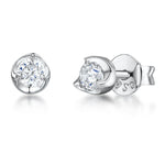 Load image into Gallery viewer, Sterling Silver Stud Earring With Cubic Zirconia in 3 Claw Setting JOOLS by Jenny Brown
