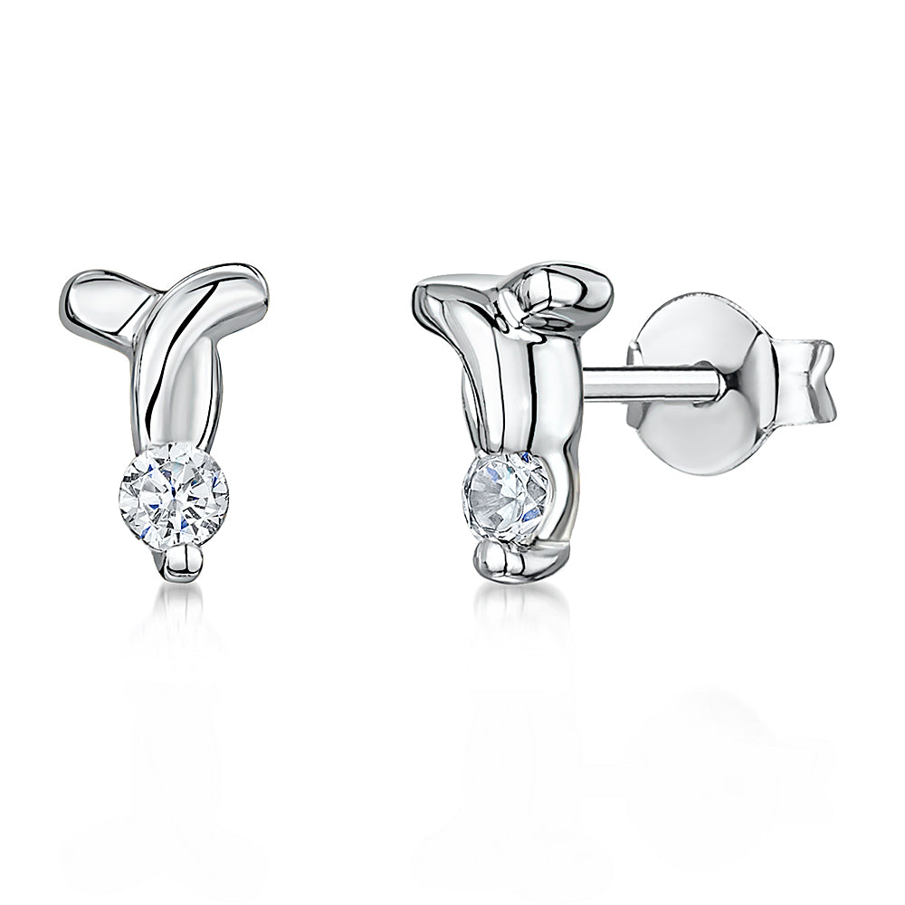 Sterling Silver 'Kiss' Stud Earring Set With Cubic Zirconia JOOLS by Jenny Brown