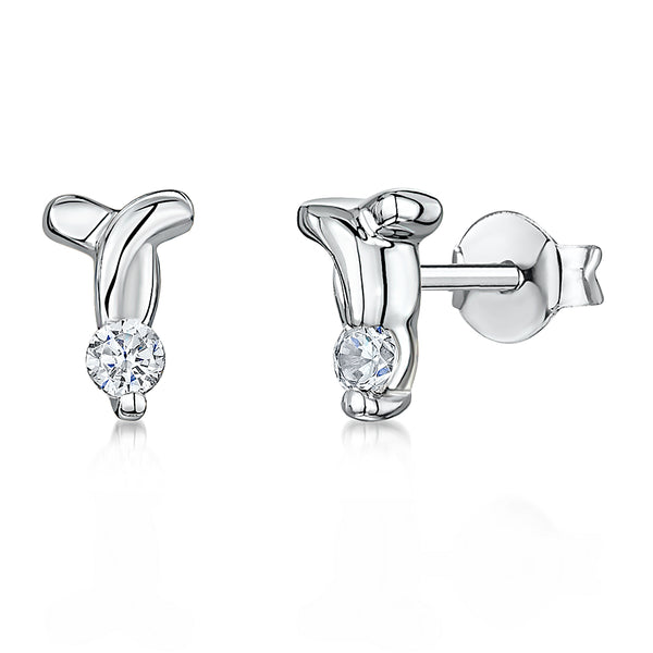 Sterling Silver 'Kiss' Stud Earring Set With Cubic Zirconia JOOLS by Jenny Brown