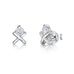 Load image into Gallery viewer, Sterling Silver Small 'Kiss' Stud Earring Set With Cubic Zirconia JOOLS by Jenny Brown
