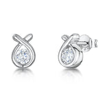 Load image into Gallery viewer, Sterling Silver Ribbon Studs Earrings
