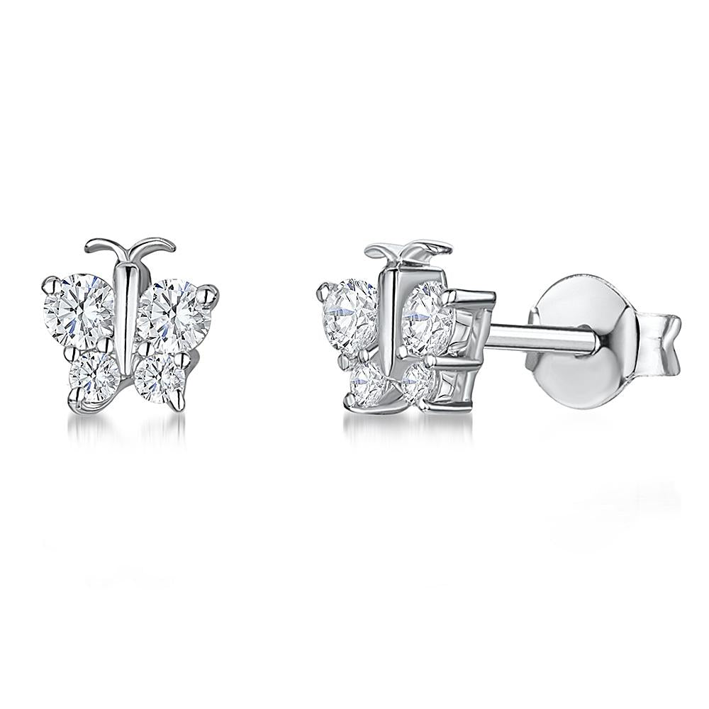 Silver or Gold Cape May Diamond Studs - Prong Set Tumbled Beach Stone – HKM  Jewelry