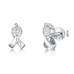 Load image into Gallery viewer, Sterling Silver Stud Earrings With Cubic Zirconia Set Above a 'V' Shaped Twist JOOLS by Jenny Brown
