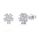 Load image into Gallery viewer, Sterling Silver Flower Stud Earring With Five Cubic Zicronia Petals Surrounding a Central Cubic Zirconia JOOLS by Jenny Brown
