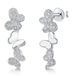 Load image into Gallery viewer, Sterling Silver Butterfly Drop Earrings Set With Cubic Zirconias JOOLS by Jenny Brown
