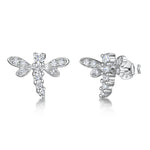 Load image into Gallery viewer, Sterling Silver Dragonfly Earrings Set With Cubic Zirconia Stonesearrings - JOOLS By Jenny Brown

