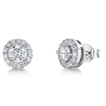 Load image into Gallery viewer, Sterling Silver  Small Halo Stud Earrings - JOOLS By Jenny Brown
