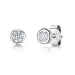 Load image into Gallery viewer, Sterling Silver Small Rub Over Solitaire Stud Earrings-JOOLS by Jenny Brown
