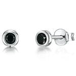 Load image into Gallery viewer, Sterling Silver Rubover Setting With Black Cubic Zirconia JOOLS by Jenny Brown
