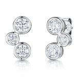 Load image into Gallery viewer, Sterling Silver Three Stone Raindance Boodles Style Earrings - JOOLS By Jenny Brown

