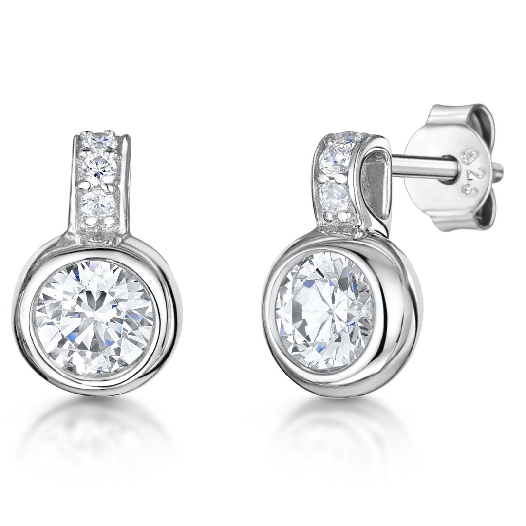 Sterling Silver Rubover Small Drop Earrings - JOOLS By Jenny Brown