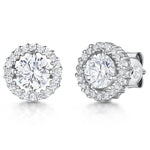 Load image into Gallery viewer, Sterling Silver Halo Cubic Zirconia  Stud Earrings - JOOLS By Jenny Brown
