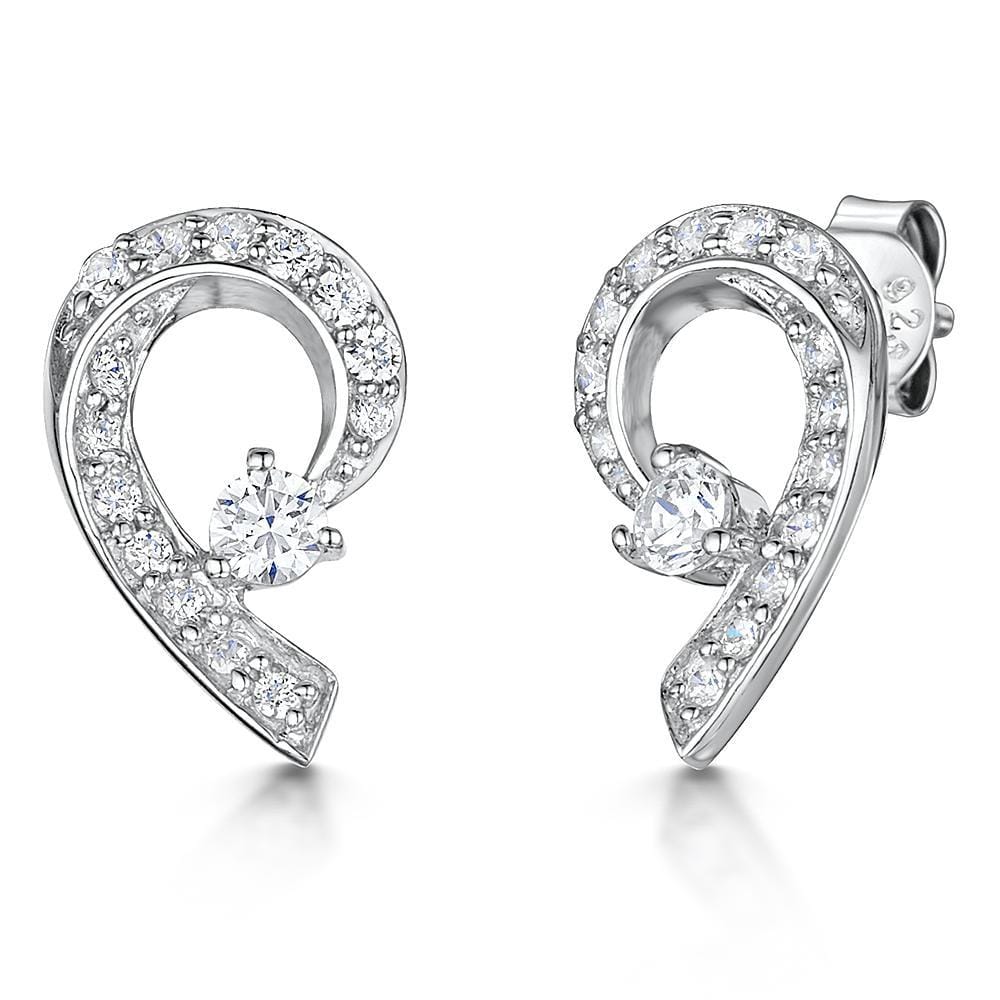 Sterling  Silver Earrings Swirl Shape - JOOLS By Jenny Brown