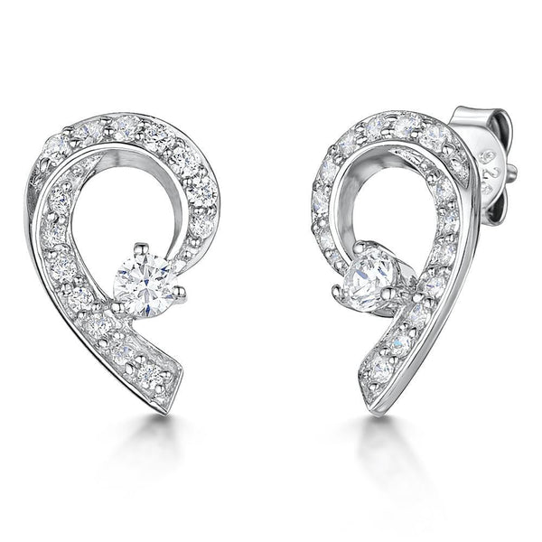 Sterling  Silver Earrings Swirl Shape - JOOLS By Jenny Brown