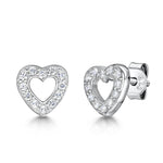 Load image into Gallery viewer, Sterling Silver Open Heart  Earrings - JOOLS By Jenny Brown
