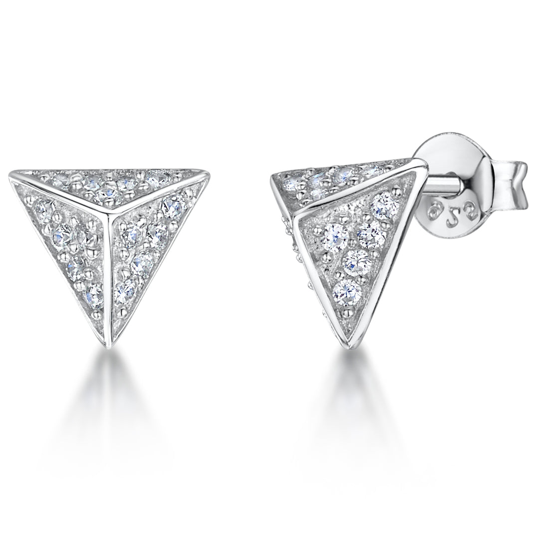 Stirling Silver And Cubic Zirconia Pyramid Stud JOOLS by Jenny Brown