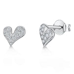 Load image into Gallery viewer, Sterling Silver And Cubic Zirconia Funky Heart Stud Earrings JOOLS by Jenny Brown
