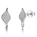 Load image into Gallery viewer, Sterling Silver Twisted Diamond Shaped Stud Set With Cubic Zirconias JOOLS by Jenny Brown
