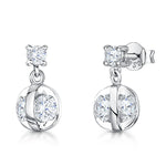 Load image into Gallery viewer, Sterling Silver &#39;Cage&#39; Set Cubic Zirconia Small Drops Set on Pin And Butterfly JOOLS by Jenny Brown
