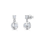 Load image into Gallery viewer, Sterling Silver Cage Set Cubic Zirconia Earrings
