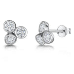 Load image into Gallery viewer, Sterling Silver Stud Earrings Raindance Boodles Style - Set With  Cubic Zirconia  - JOOLS By Jenny Brown

