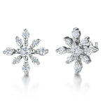 Load image into Gallery viewer, Sterling Silver Spiky Snowflake Earrings With Cubic Zirconia StonesEarrings - JOOLS By Jenny Brown
