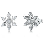Load image into Gallery viewer, Sterling Silver Snowflake Stud Earrings Set with Cubic Zirconia Earrings - JOOLS By Jenny Brown

