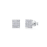 Load image into Gallery viewer, Sterling Silver Square Cubic Zirconia Earrings
