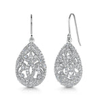 Load image into Gallery viewer, Sterling Silver Pave Set Art Deco Drop Earrings
