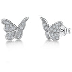 Load image into Gallery viewer, Sterling Silver Pave Butterfly Stud Earring JOOLS by Jenny Brown
