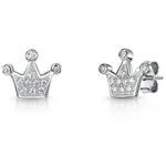 Load image into Gallery viewer, Sterling Silver And Cubic Zirconia Crown Stud Earrings
